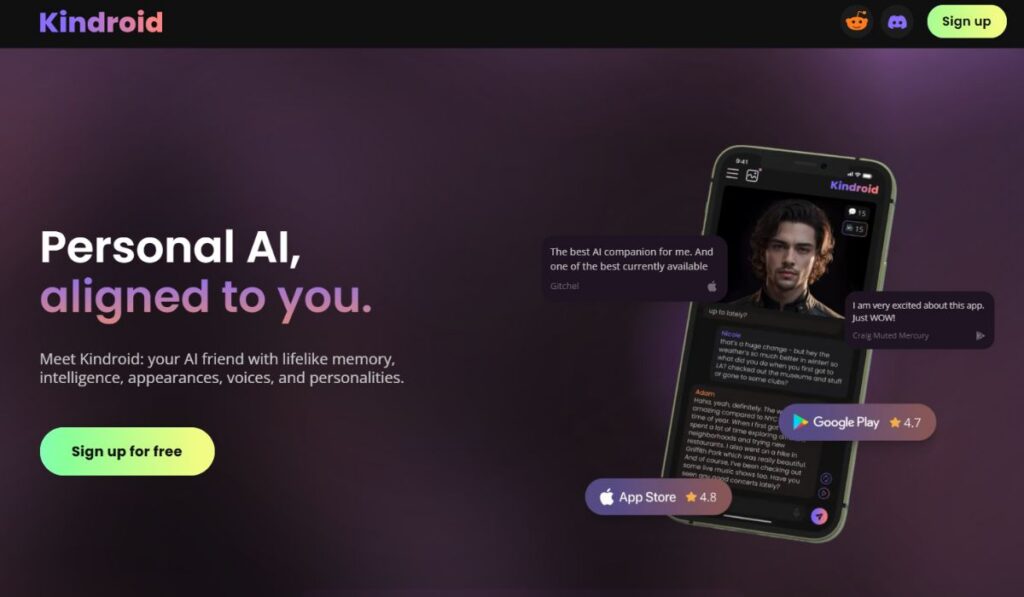 Kindroid – Datenschutzorientierte AI companion Erfahrung