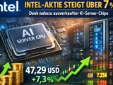 Intel (INTC) Aktie steigt über 7 % dank nahezu ausverkaufter KI-Server-Chip