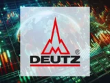 Deutz-Aktienkurs-Chart mit deutlicher Korrektur im März 2026, roter Abwärtspfeil, 200-Tage-Linie und MDAX-Symbol im Hintergrund