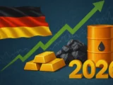 Ölpreis-Chart über 100 Dollar mit Karte der Straße von Hormus und Tankstelle im Hintergrund – Symbol für die Auswirkungen des Iran-Konflikts auf den Ölpreis 2026