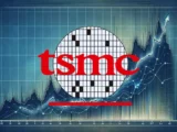 Moderne TSMC Fabrik mit Wafern und Chip Produktion Symbol für den 2nm Engpass und die TSMC Aktie im Jahr 2026.