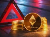 Ethereum Logo mit Staking-Diagramm und 30 Prozent Marke