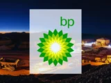 BP Aktie Chart mit steigendem Kurs durch Ölpreis-Anstieg April 2026, Logo des Energiekonzerns und Symbol für Ölplattform sowie Straße von Hormuz