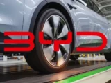 Steigender Kurs der BYD-Aktie mit modernen Elektroautos im Hintergrund, Symbol für den Aufschwung durch Exportboom und Energiepreise 2026