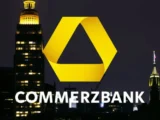 Commerzbank Hauptsitz in Frankfurt mit symbolischer Darstellung eines Übernahmekampfes zwischen deutschen und italienischen Banken im europäischen Finanzsektor 2026.