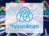 Industrieanlage von Thyssenkrupp mit Stahlproduktion und Maschinen im Einsatz