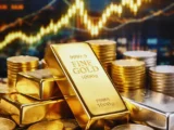 Goldbarren mit LBMA Logo und aktuellem Kurschart Mai 2026