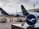 Lufthansa Flugzeug beim Start mit Börsenchart und Analyse zur Lufthansa Aktie 2026