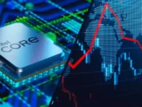 Intel Aktie Kurschart mit schwankender Entwicklun