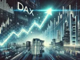 Infineon-Chiptechnologie vor einem Börsenchart während der DAX 2026 nahe der Marke von 25.000 Punkten steht.