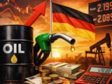 Ölpreis Chart mit Rückgang und Ölpipeline im Hintergrund, Mai 2026