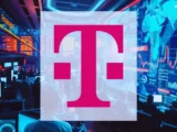Deutsche Telekom Aktie Chart mit Kursverlauf und Mobilfunknetz im Hintergrund, Juni 2026