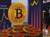 Bitcoin-Kursdiagramm mit stabiler Seitwärtsbewegung um 64.000 Euro