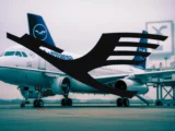 Lufthansa Flugzeug am Flughafen vor dem Start